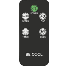 Be Cool Fernbedienung mit Tasten für Leistung, Geschwindigkeit, Oszillation, Timer und Modus