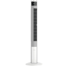 Weißer Turmventilator mit digitaler Anzeige