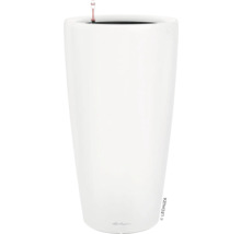 Weißer Pflanzkübel mit Wasserstandsanzeige