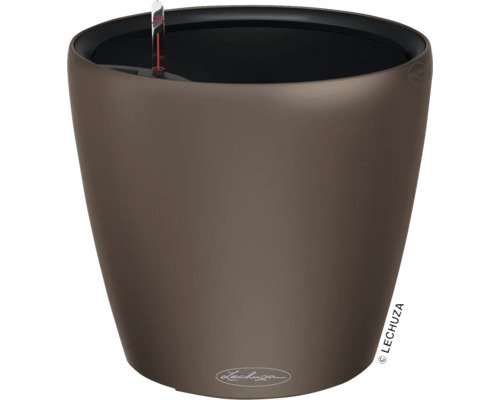 Brauner Pflanztopf mit Wasserstandsanzeiger