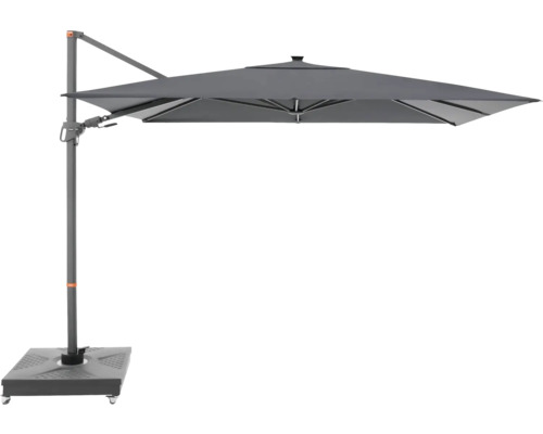 Sonnenschirm Ampelschirm Doppler myZone 300x220 cm Polyester anthrazit Freischwebender Sonnenschirm mit Standfuß für den Garten