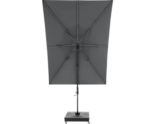 Rechteckiger Sonnenschirm mit Ständer und Kurbelmechanismus zur einfachen Bedienung