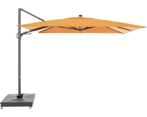 Sonnenschirm Ampelschirm Doppler myZone 300x220 cm Polyester orange Freiarm-Sonnenschirm mit rechteckigem Schirm und Fuß