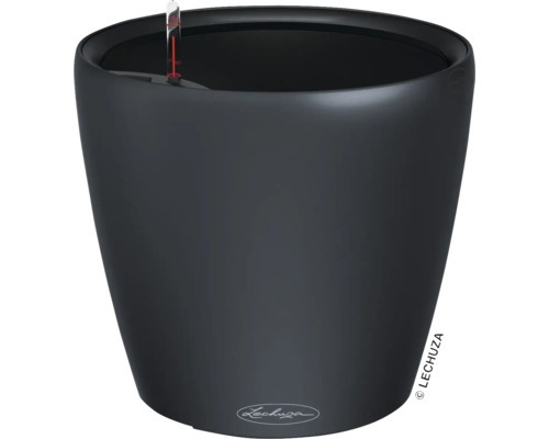 Pflanztopf Lechuza Kunststoff 35 x 35 x 33 cm grau Schwarzer Pflanztopf mit Wasserstandsanzeiger