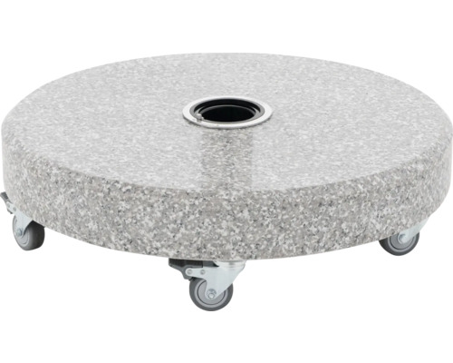 Sonnenschirmständer Doppler Expert Click-It 49,90 kg Granit rund grau Runder Sonnenschirmständer aus Granit mit Rollen