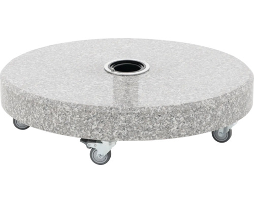 Sonnenschirmständer Doppler Expert Click-It 70,50 kg Granit rund grau Runder Sonnenschirmständer aus Granit mit Rollen
