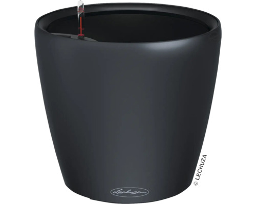 Pflanztopf Lechuza Kunststoff 22 x 22 x 21 cm grau Schwarzer Pflanztopf mit Wasserstandsanzeige