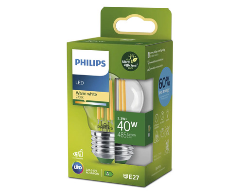 Philips LED Lampe, warmweiß, 2700K, E27