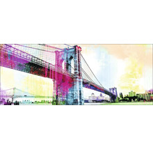 Illustration der Brooklyn Bridge mit New Yorker Skyline