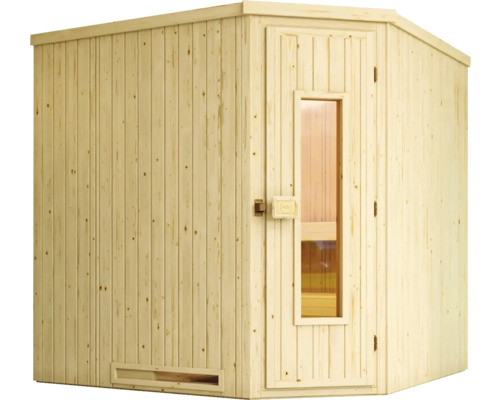 Holzsauna mit Glastür