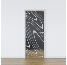 Glastür mit abstraktem Design