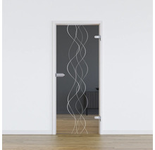 Glastür mit linearem Design für Innenräume