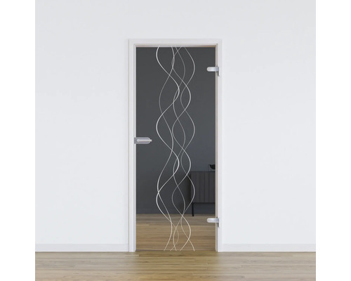 Glastür mit linearem Design für Innenräume