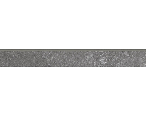 Feinsteinzeug Sockelfliese Rubi 7,2x59,8 cm dunkelgrau matt Graue Feinsteinzeugfliese mit unebener Oberfläche