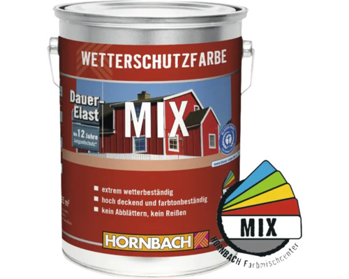 Wetterschutzfarbe in einer Dose mit dem Hornbach Logo