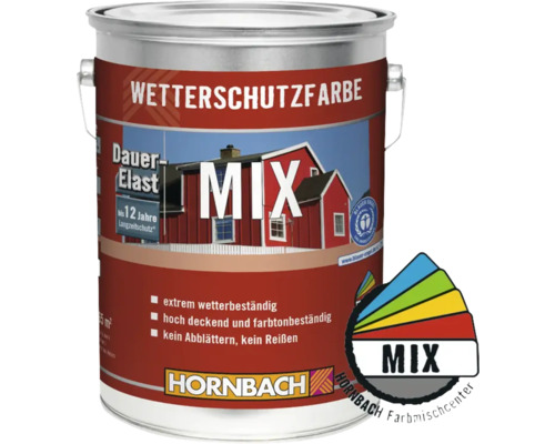 Farbe für den Wetterschutz in einer Dose mit Farbmischcenter
