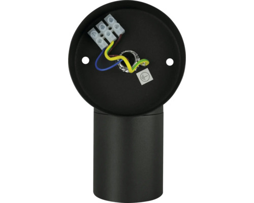 Anschluss einer Wandleuchte mit Erdungssymbol und Lüsterklemme