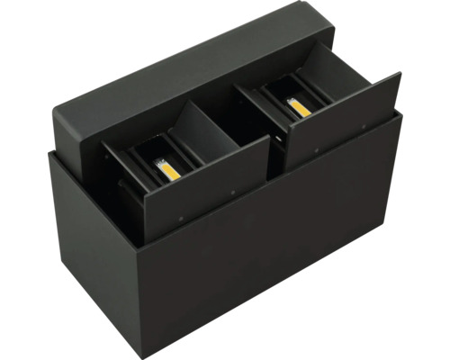 Schwarze LED-Wandleuchte mit zwei Leuchten