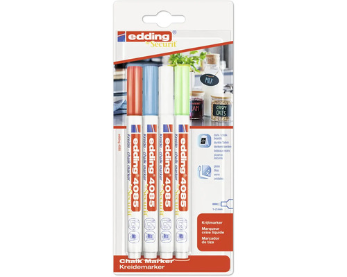 edding 4085 Kreidemarker 4 Stück rot/grün/blau/weiß