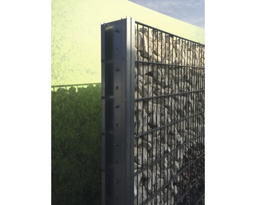 Gabionenpfosten BLÄSER 2 C-Profilpfosten für Zaunhöhe 123 cm zum Einbetonieren 19 x 2,1 x 180 cm anthrazit