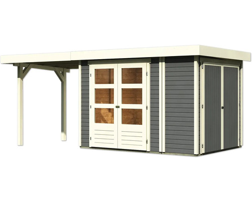 Gartenhaus mit Anbau und Doppeltür