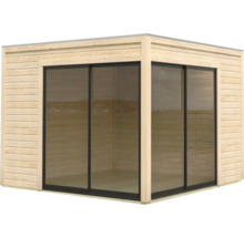 Holz Gartenhaus mit Glasschiebetüren