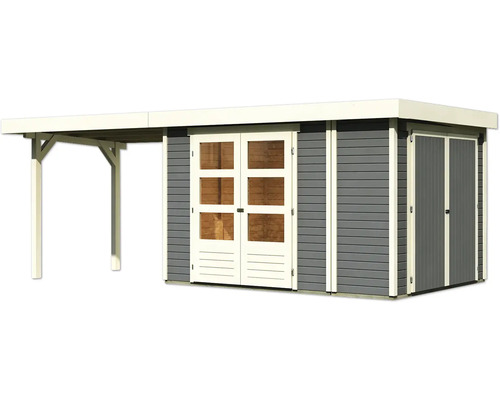 Gartenhaus mit Doppeltür und Anbau