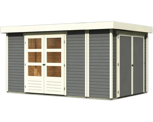 Gartenhaus mit Doppeltür und Einzeltür aus Holz