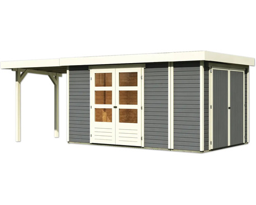 Holzgartenhaus mit Doppeltür und Vordach