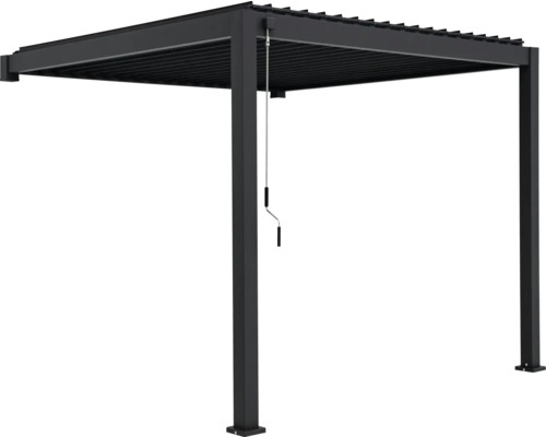 Freistehende Pergola aus Aluminium mit Lamellendach und Kurbelmechanismus