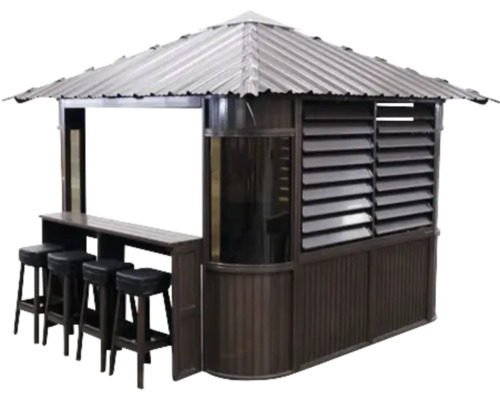 Gartenpavillon mit Theke und Barhockern
