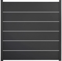 Gartenzaun aus Aluminium mit horizontalen Zierlinien