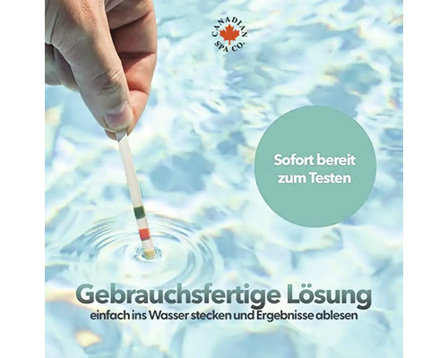 Wasseranalyse Teststreifen für Spas im Wasser