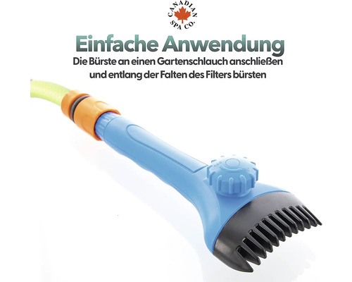 Filterbürste für Gartenschlauch zur Reinigung von Faltenfiltern