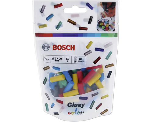 Bosch Gluey Farbstifte, 70 Stück, Durchmesser 7 mal 20 Millimeter