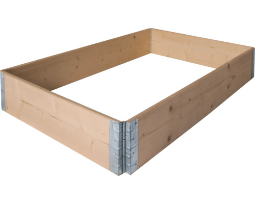 Hochbeet Stecksystem, Palettenrahmen BUILDIFY Douglasie 120 x 80 x 20 cm natur Hochbeet aus Holz mit Metallecken