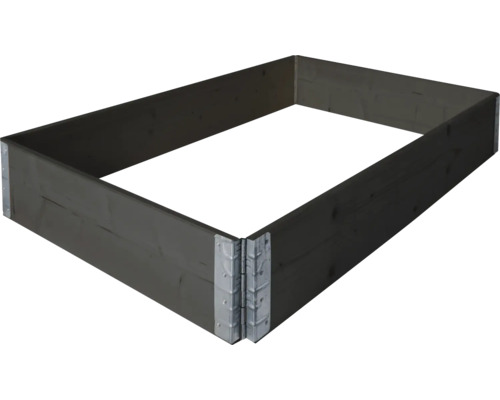 Hochbeet Stecksystem, Palettenrahmen BUILDIFY Fichte 120 x 80 x 20 cm anthrazit Hochbeet aus Holz mit Eckverbindungen