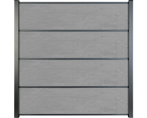 Betonzaun mit Aluminiumrahmen