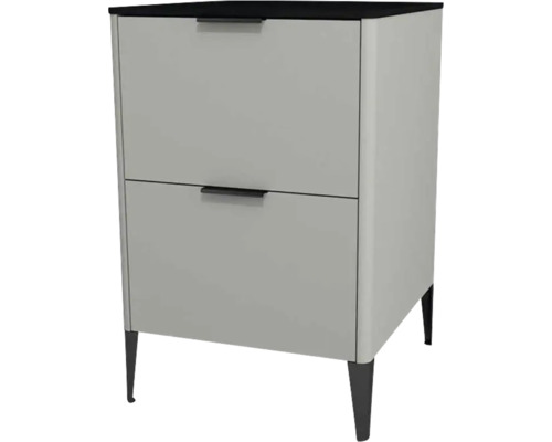 Highboard Devo Lotos 76x50x53 cm mit 2 Laden stahlgrau/schwarz