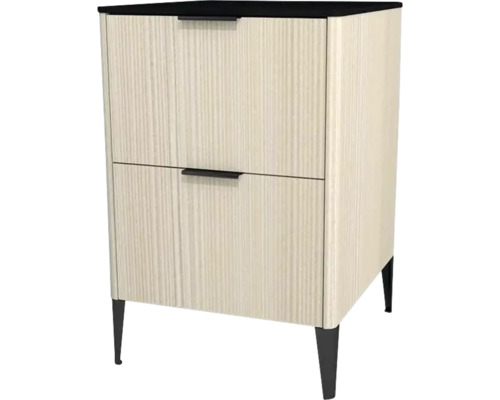 Highboard Devo Lotos 76x50x53 cm mit 2 Laden weiß/schwarz