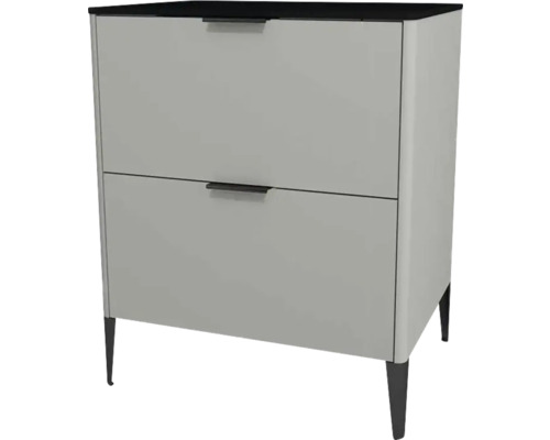 Highboard Devo Lotos 76x60x53 cm mit 2 Laden stahlgrau/schwarz