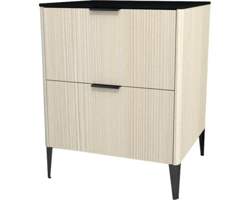 Highboard Devo Lotos 76x60x53 cm mit 2 Laden weiß/schwarz