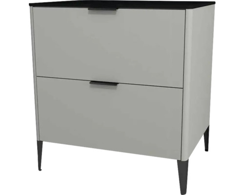 Highboard Devo Lotos 76x70x53 cm mit 2 Laden stahlgrau/schwarz