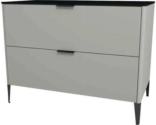 Highboard Devo Lotos 76x100x53 cm mit 2 Laden stahlgrau/schwarz