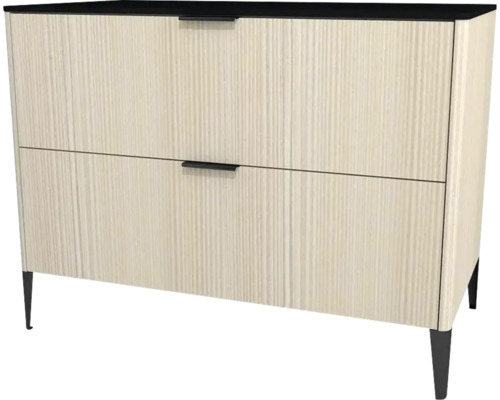 Highboard Devo Lotos 76x100x53 cm mit 2 Laden weiß/schwarz