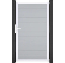 Gartentür aus Aluminium mit horizontalen Paneelen und Griff