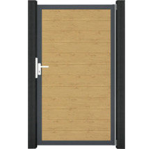 Gartentür mit Holzoptik und Griff