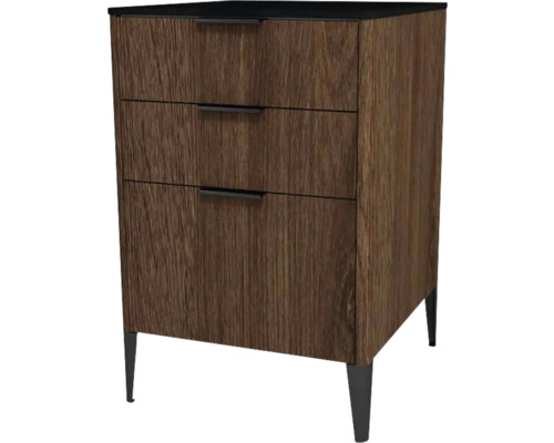 Highboard Devo Lotos 76x50x53 cm mit 3 Laden bronze/schwarz