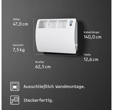 Wandkonvektor Stiebel Eltron CON 15 Premium 62,5x47 cm 1500 Watt