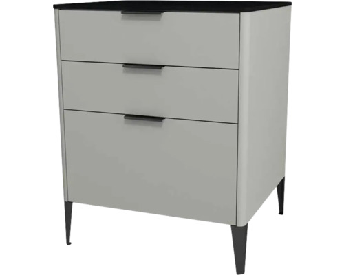 Highboard Devo Lotos 76x60x53 cm mit 3 Laden stahlgrau/schwarz